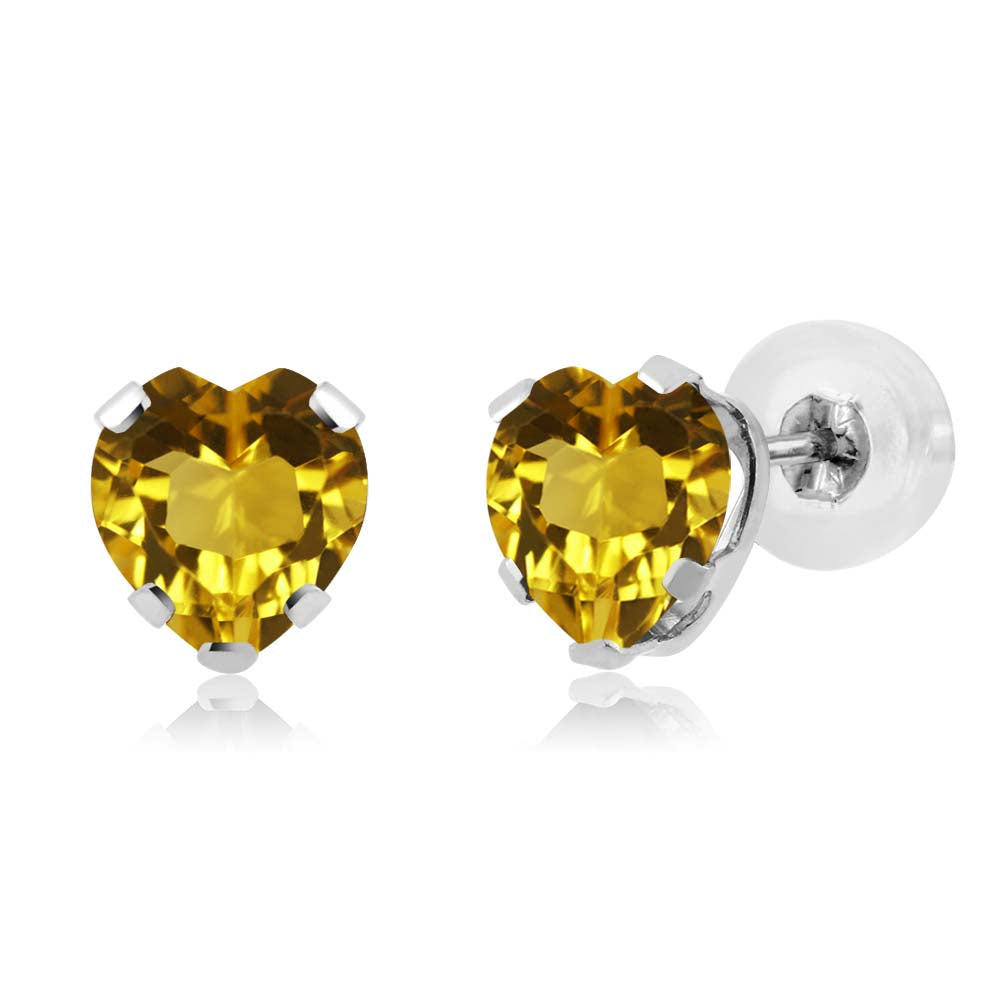 Citrine - November_Earrings in 14K White Gold