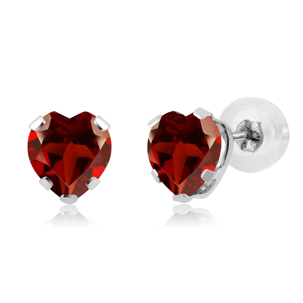 Garnet - January_Earrings in 14K White Gold