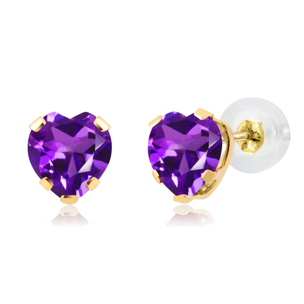 Amethyst - February_Earrings in 14K Yellow Gold