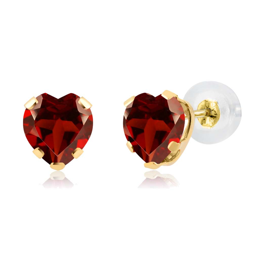 Garnet - January_Earrings in 14K Yellow Gold