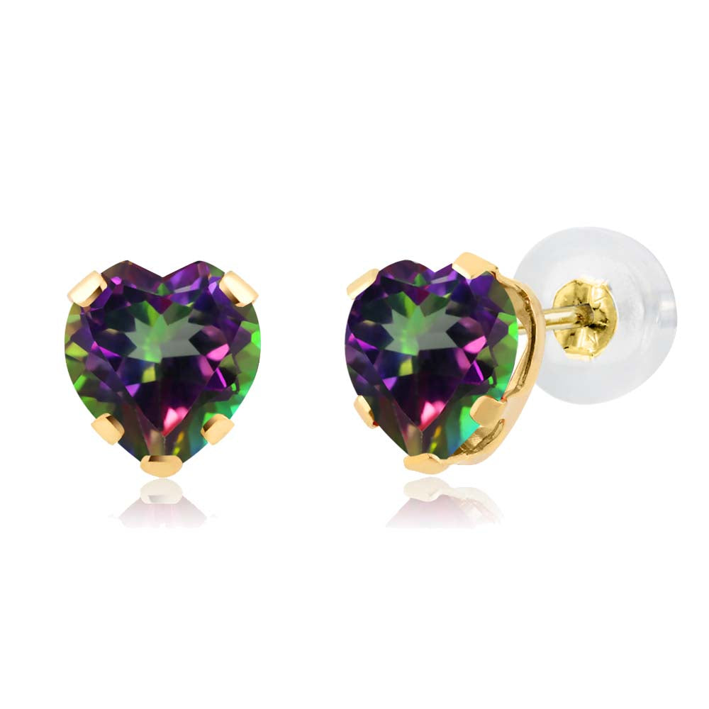 Green Mystic Topaz_Earrings in 14K Yellow Gold