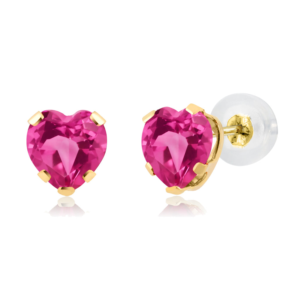 Pink Mystic Topaz_Earrings in 14K Yellow Gold