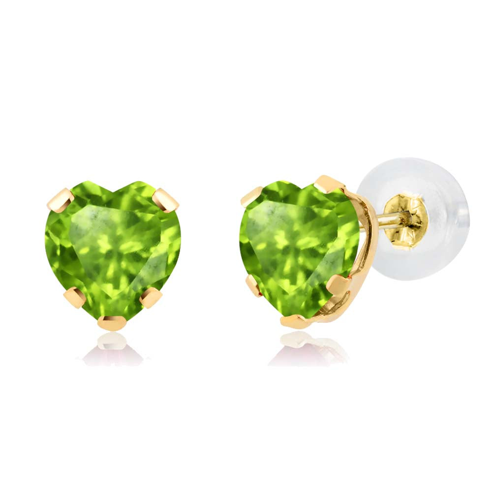 Peridot - August_Earrings in 14K Yellow Gold