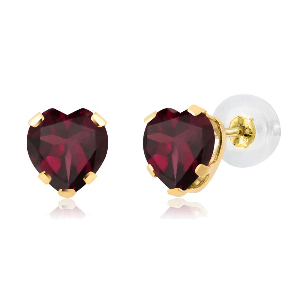 Rhodolite Garnet_Earrings in 14K Yellow Gold