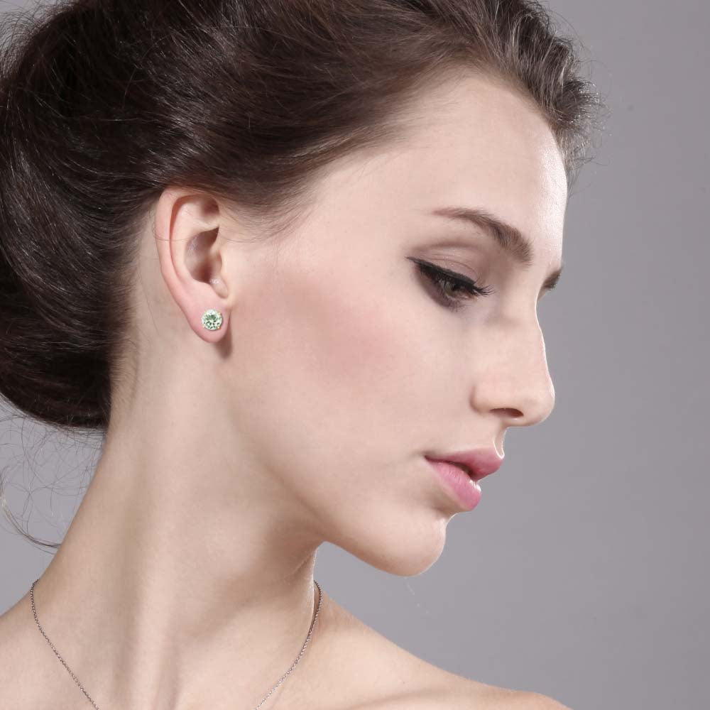 Prasiolite_Earrings in 14K Yellow Gold