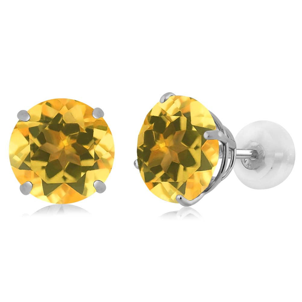 Citrine - November_Earrings in 14K White Gold