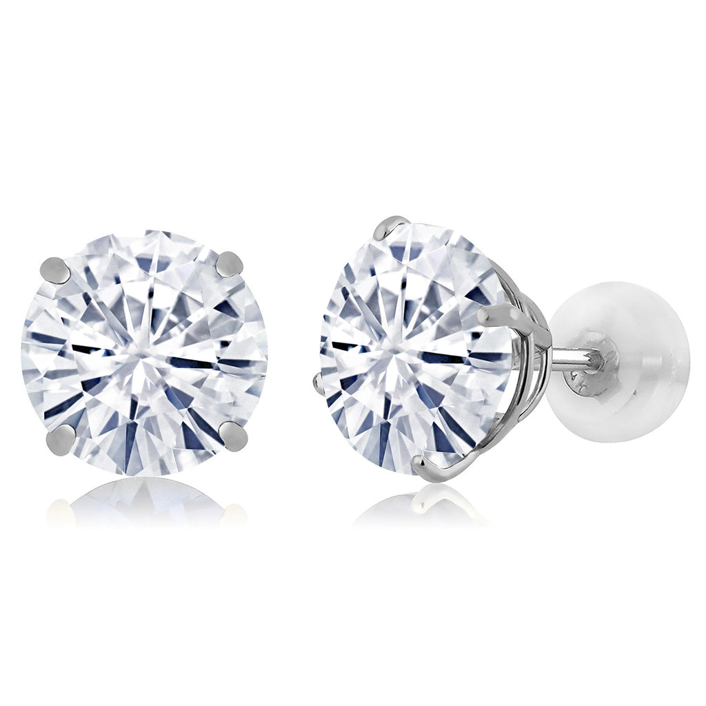 Moissanite - April_Earrings in 14K White Gold