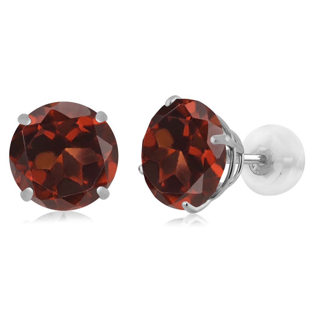 Garnet - January_Earrings in 14K White Gold