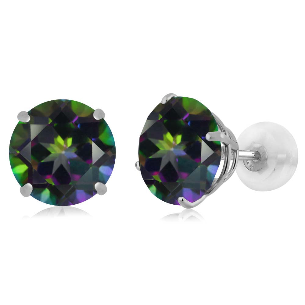 Green Mystic Topaz_Earrings in 14K White Gold