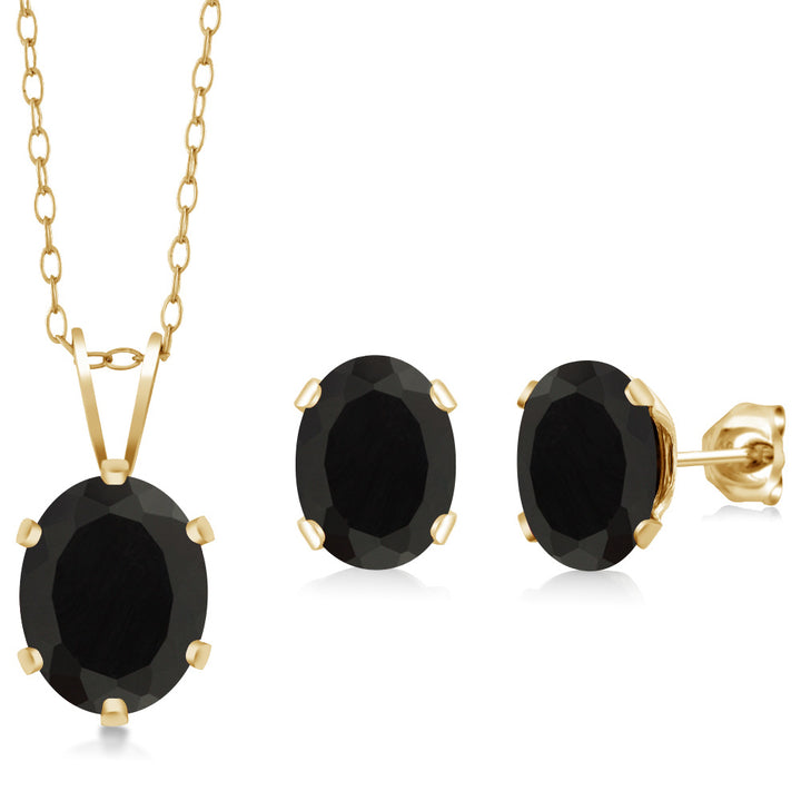 Onyx - December_Pendant Earrings Set in