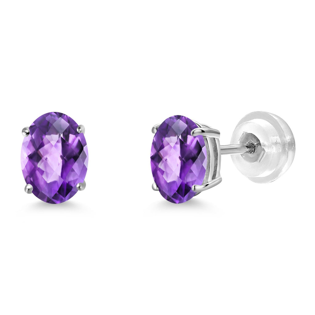 Moissanite - April_Earrings in 14K White Gold