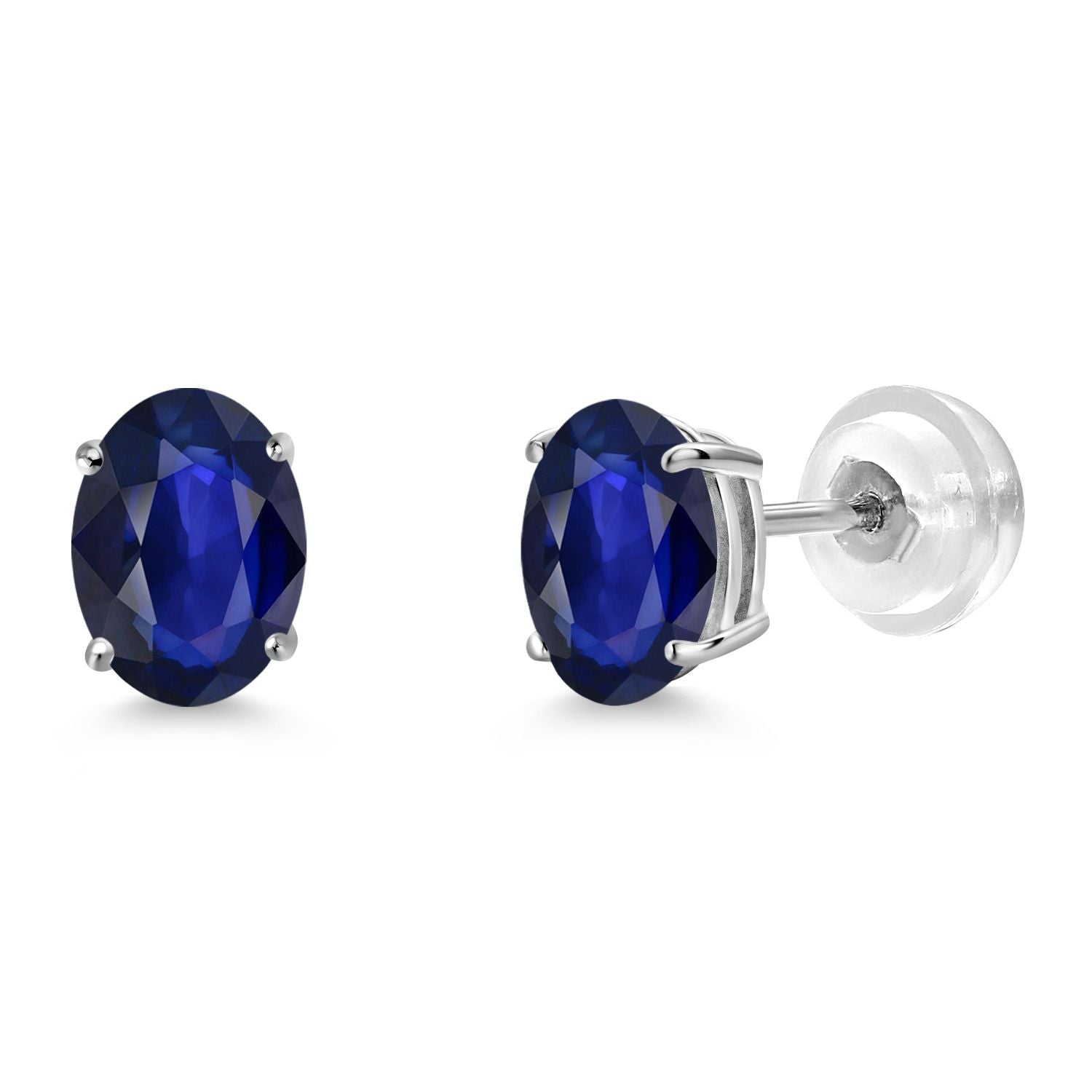 Sapphire - September_Earrings in 14K White Gold
