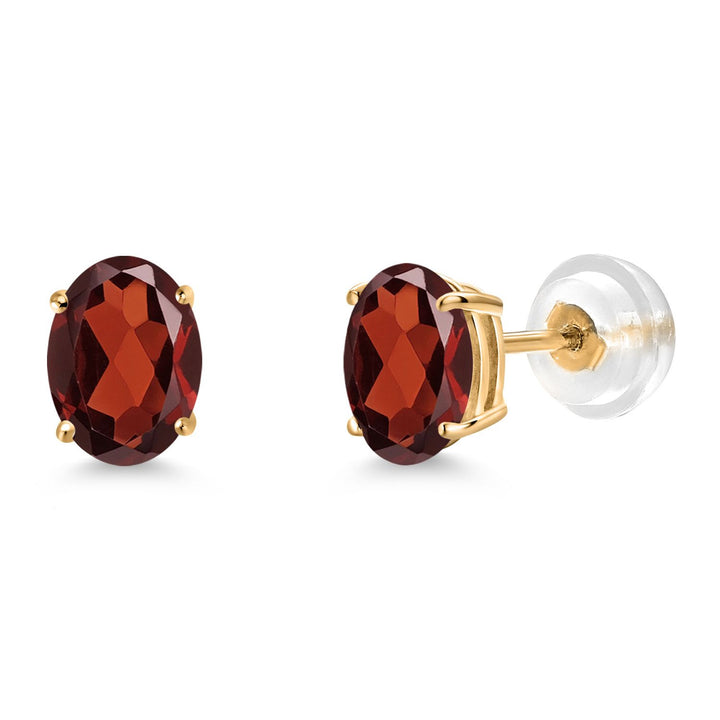 Gem Stone King Gemstone Birthstone Stud Earrings for Women Men | 14K Yellow Gold | Oval 7X5MM | Fine Jewelry Gifts for Mom Women Wife
