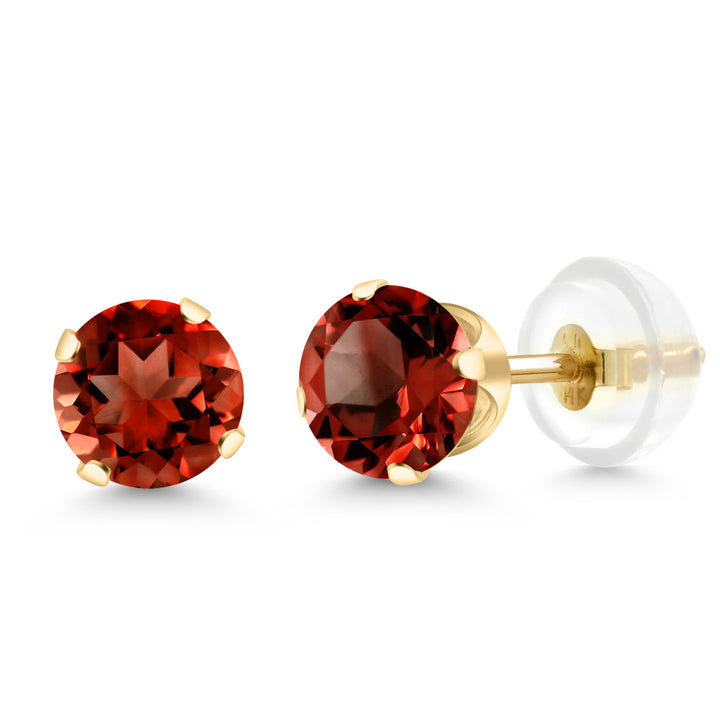 Garnet - January_Earrings in 14K Yellow Gold