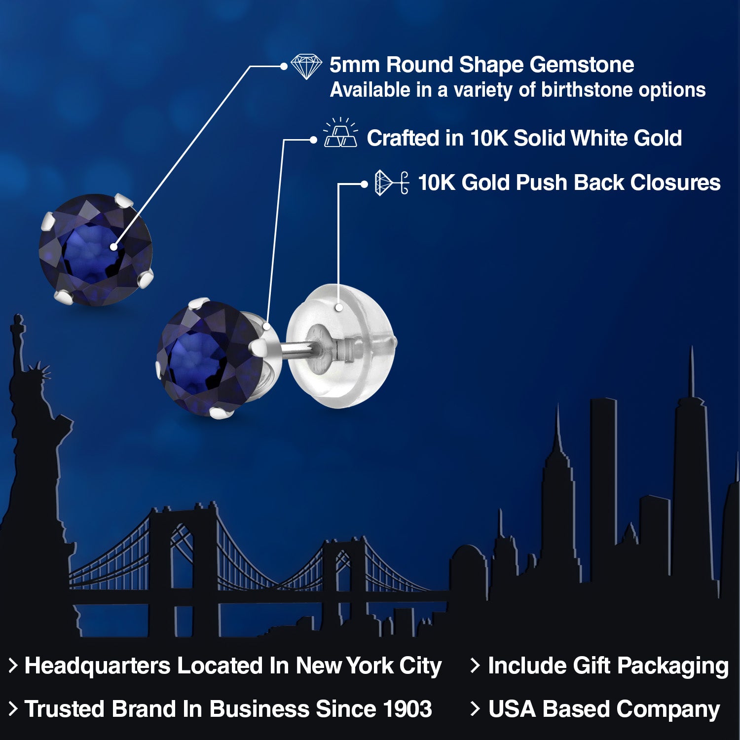 Earrings in 10K White Gold