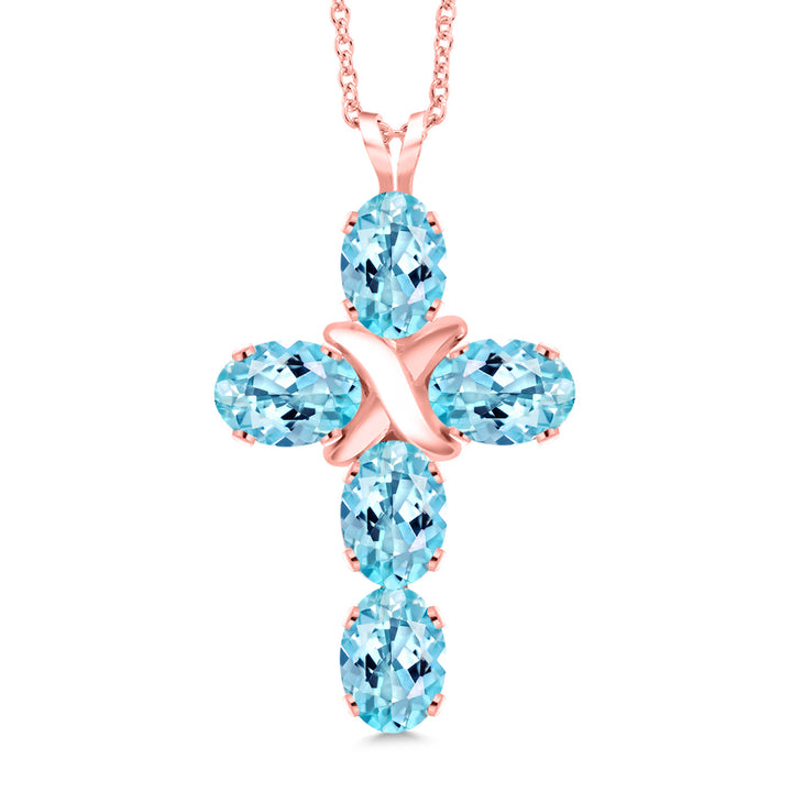 Apatite_Pendant in 925 Rose Gold Plated Silver