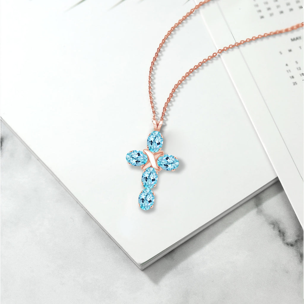 Apatite_Pendant in 925 Rose Gold Plated Silver