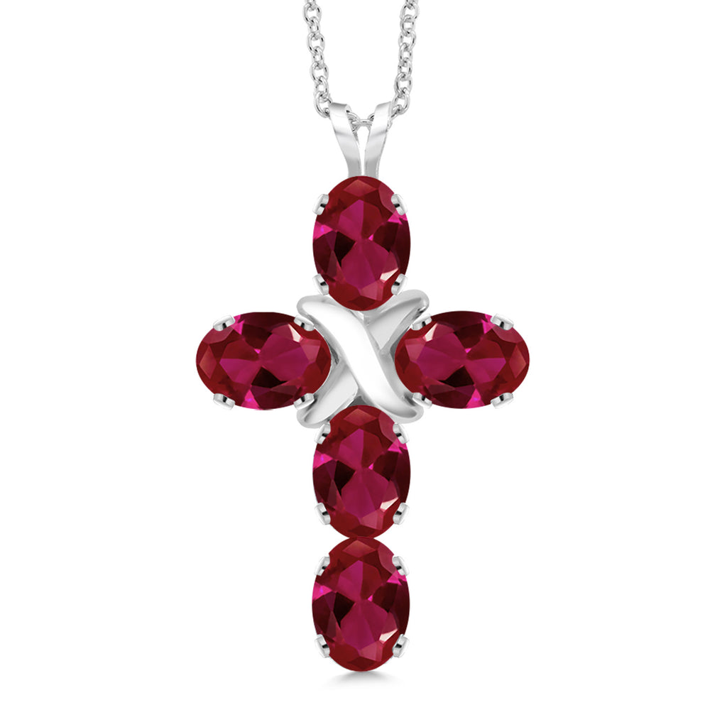 Created Ruby - July_Pendant in 925 Sterling Silver