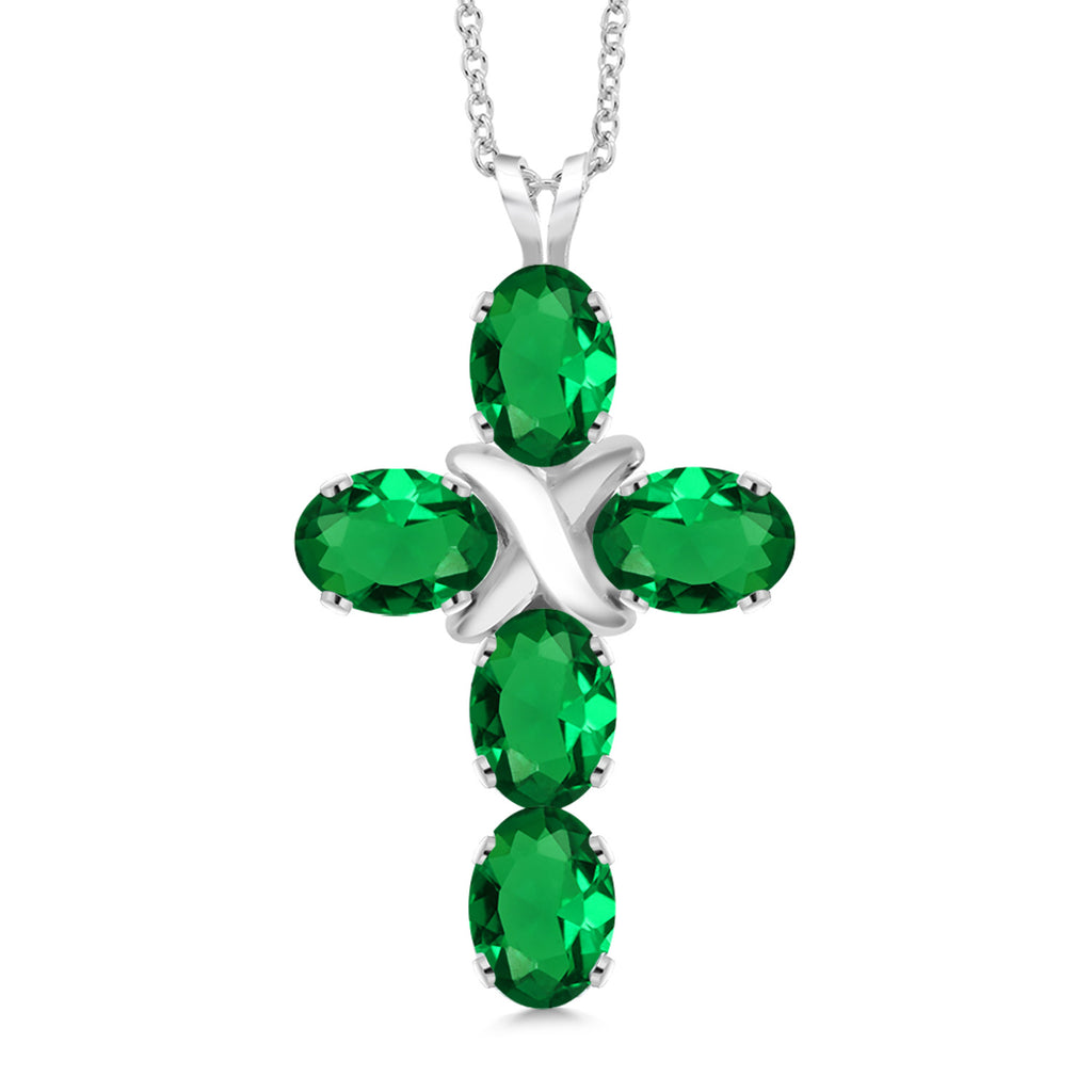 Nano Emerald - May_Pendant in 925 Sterling Silver