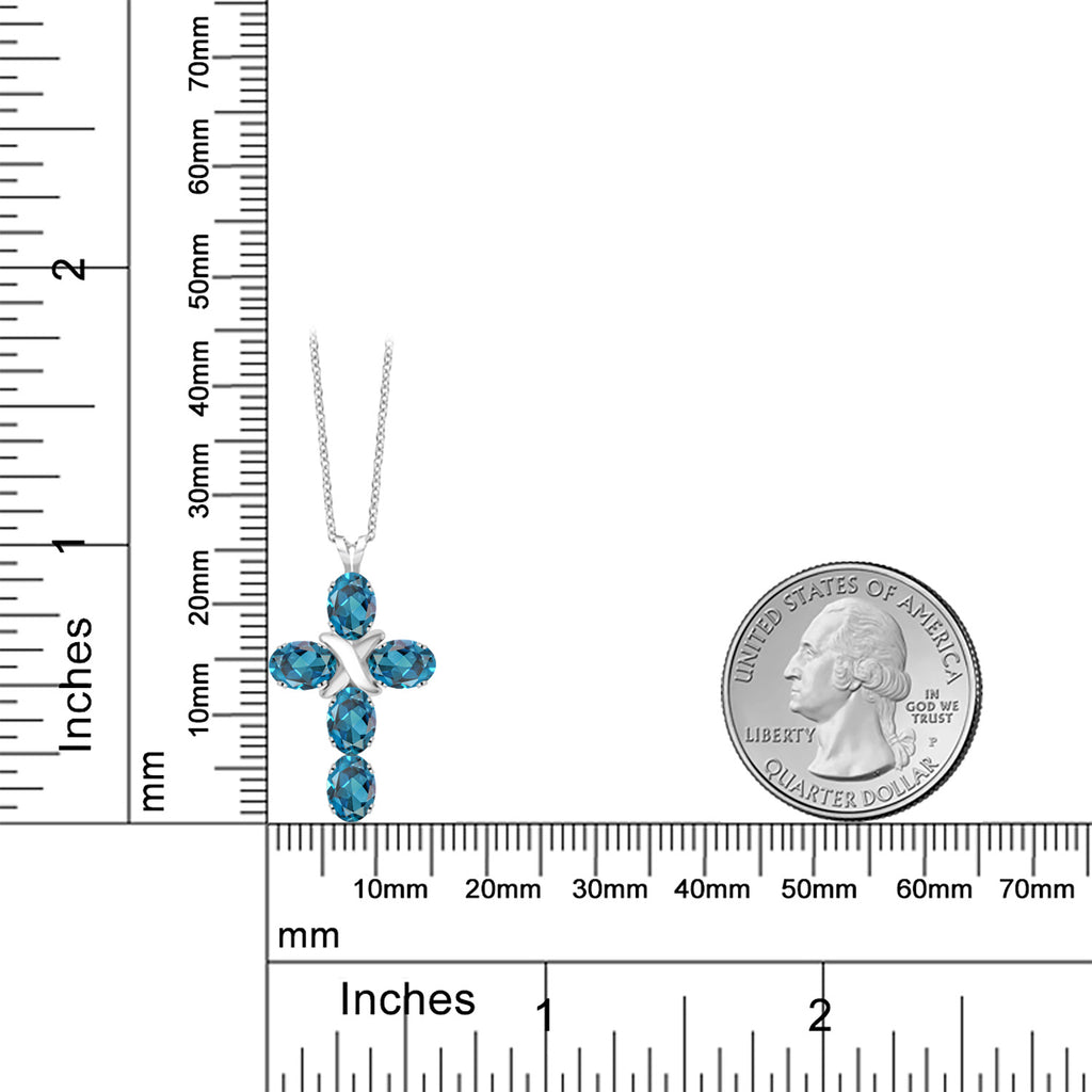 London Blue Topaz - November_Pendant in 925 Sterling Silver