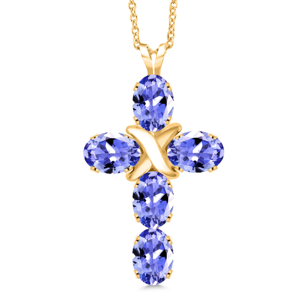 Tanzanite - December_Pendant in 925 Yellow Gold Plated Silver