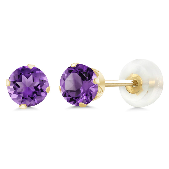Amethyst_Earrings in 10K Yellow Gold