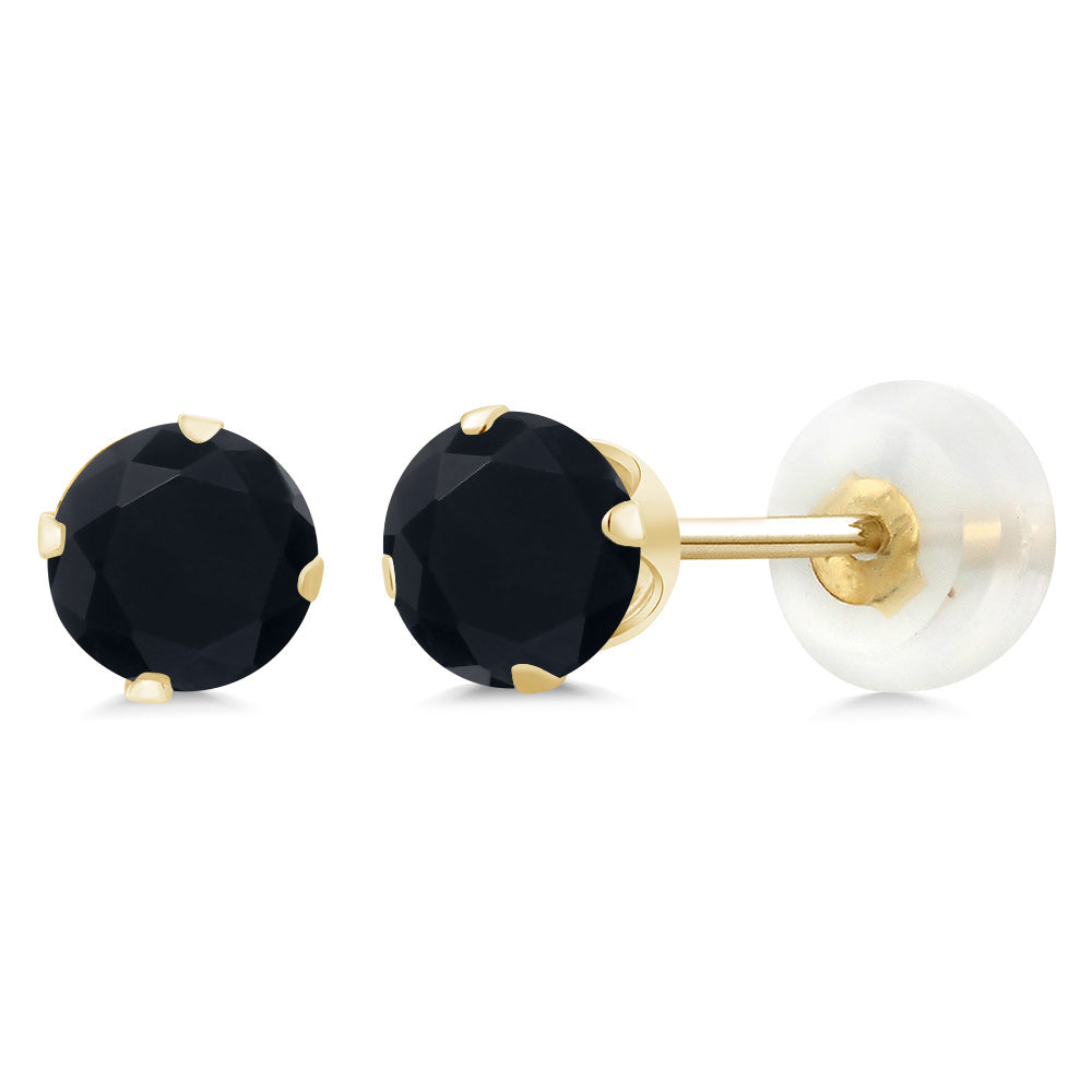Onyx - December_Earrings in 10K Yellow Gold