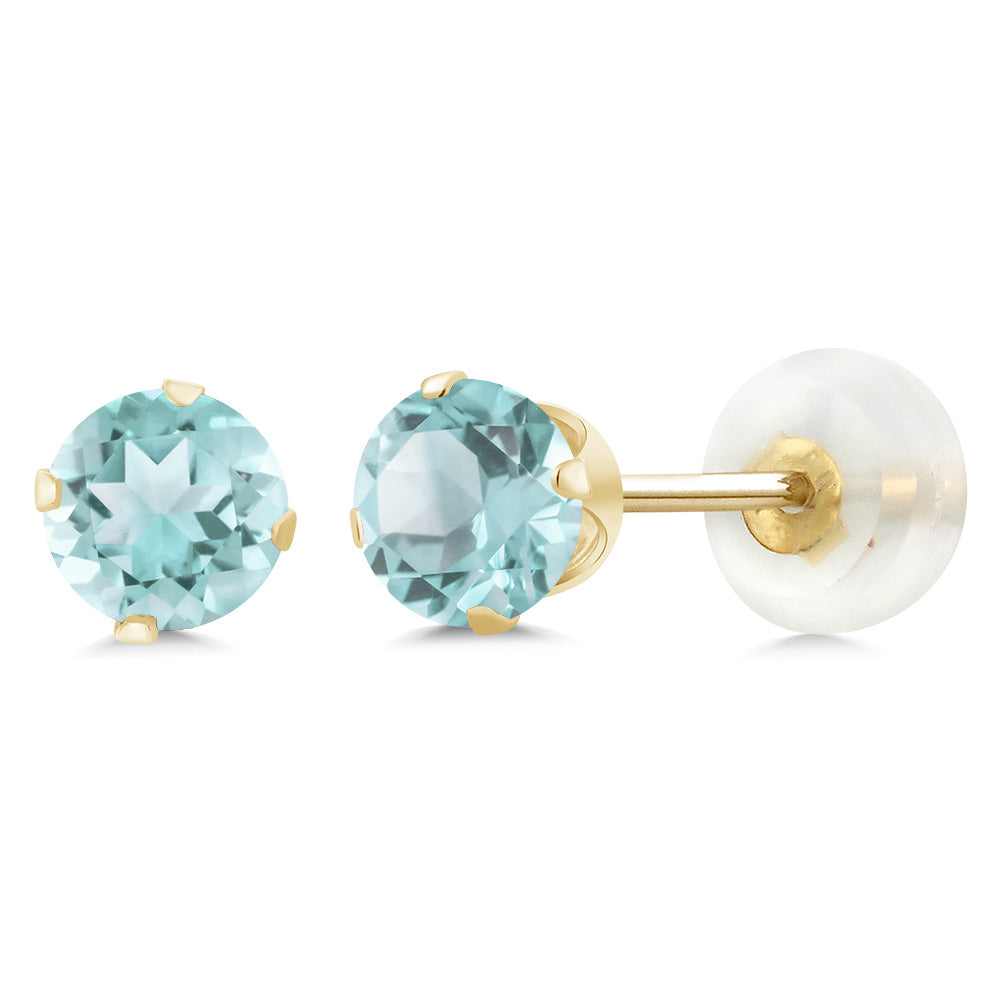 Sky Blue Topaz_Earrings in 10K Yellow Gold