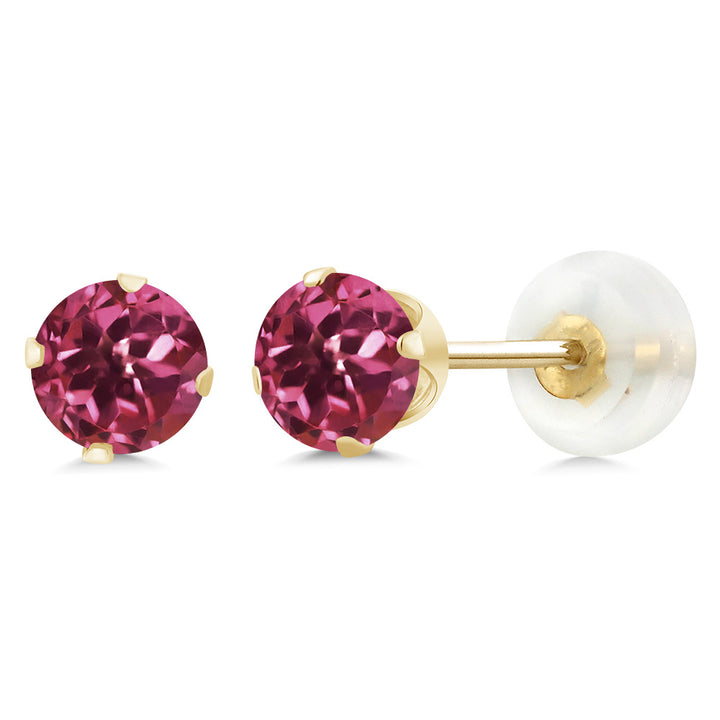Pink Tourmaline - October_Earrings in 10K Yellow Gold