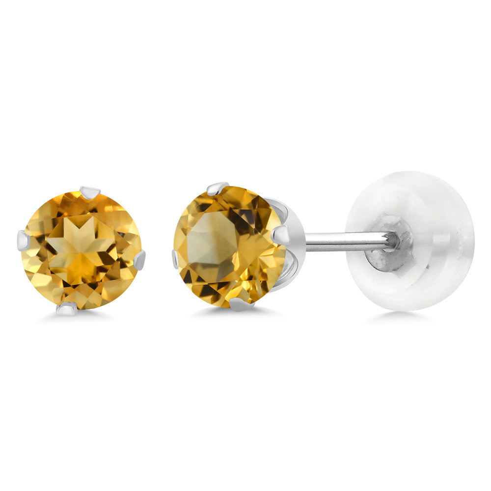 Citrine - November_Earrings in 10K White Gold