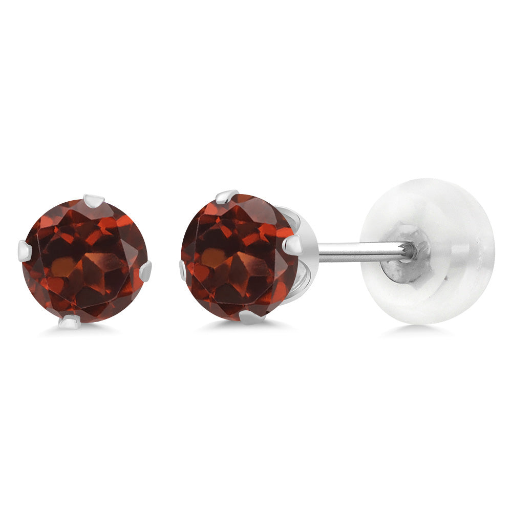 Garnet - January_Earrings in 10K White Gold