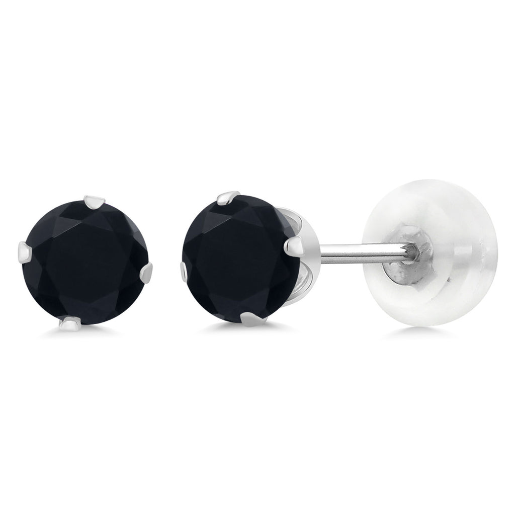 Onyx - December_Earrings in 10K White Gold