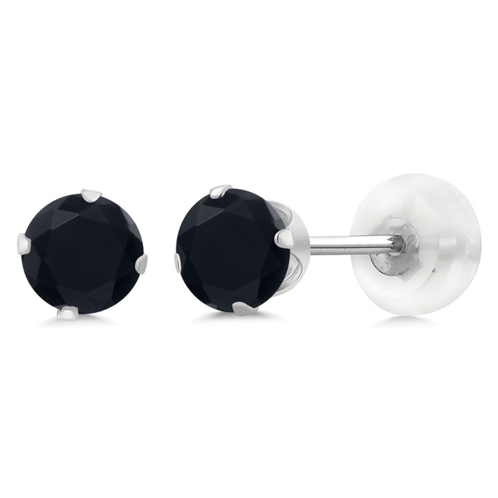 Onyx - December_Earrings in 10K White Gold