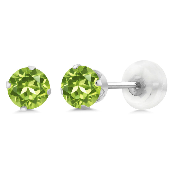 Peridot - August_Earrings in 10K White Gold