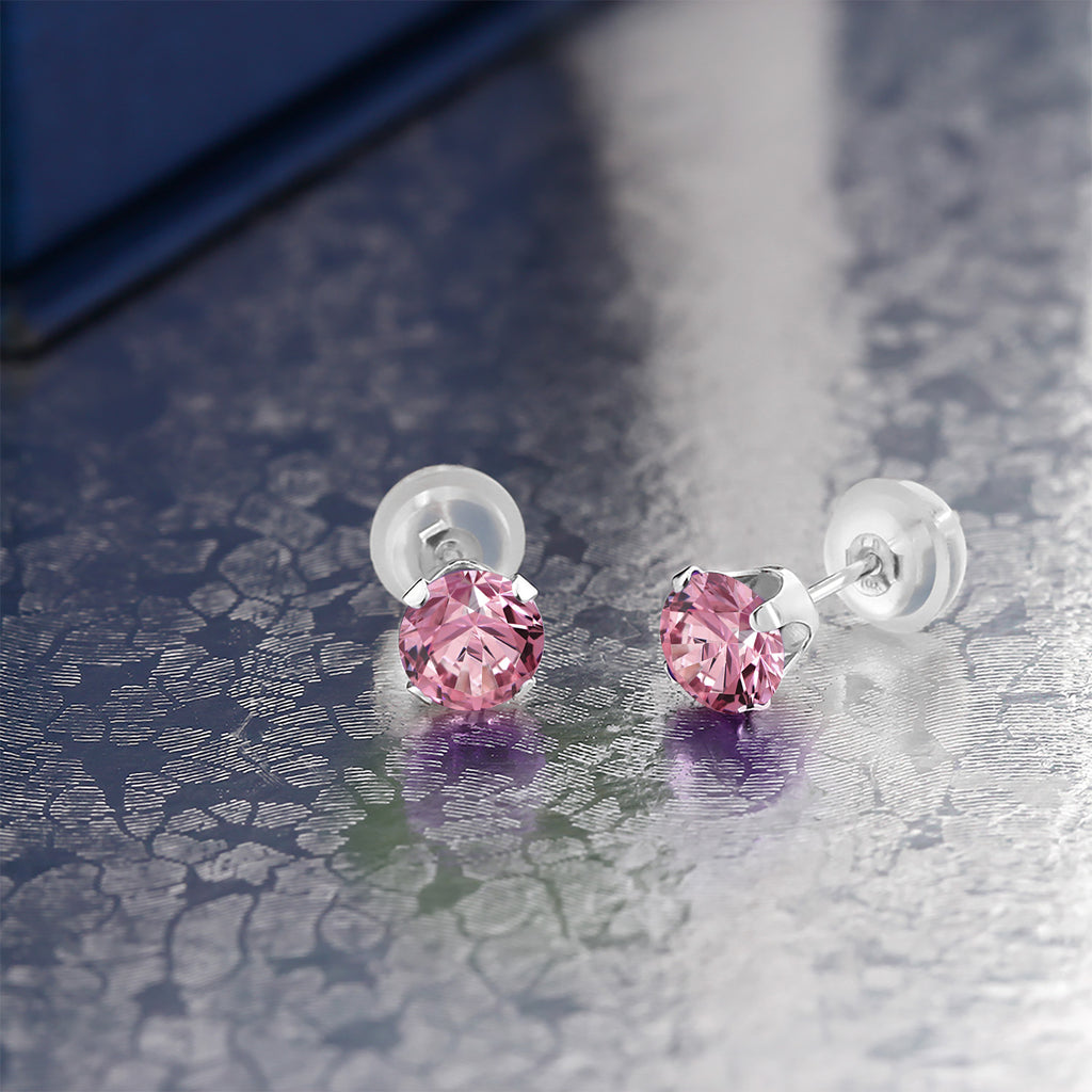 Pink_Earrings in 10K White Gold