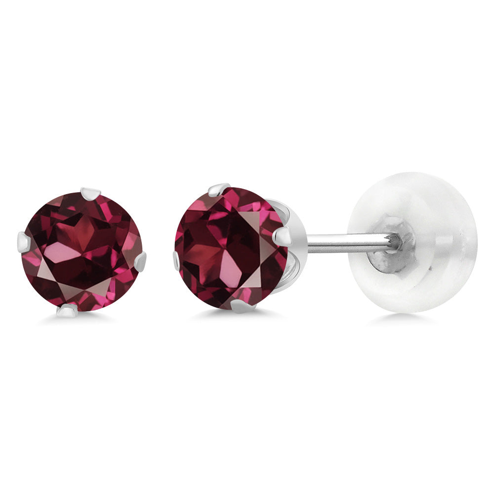 Rhodolite Garnet_Earrings in 10K White Gold