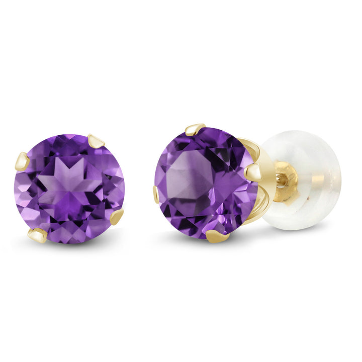 Amethyst - February_Earrings in 10K Yellow Gold
