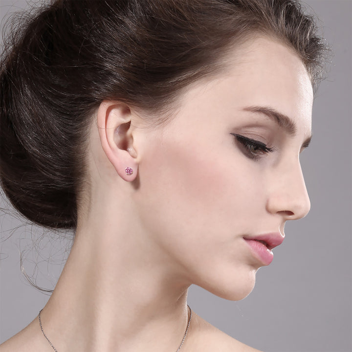 Pink_Earrings in 10K Yellow Gold
