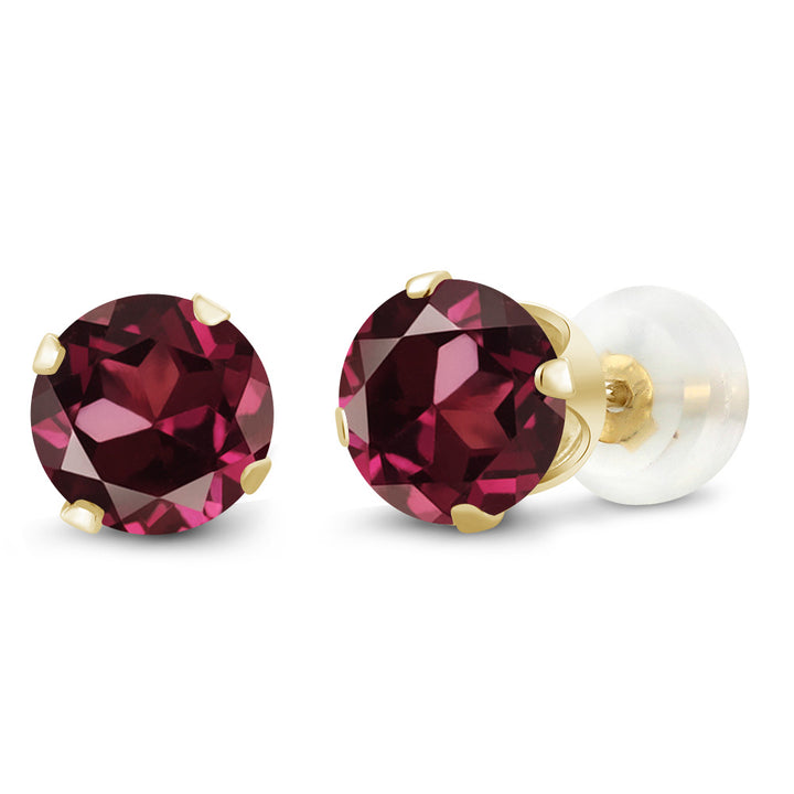 Rhodolite Garnet_Earrings in 10K Yellow Gold