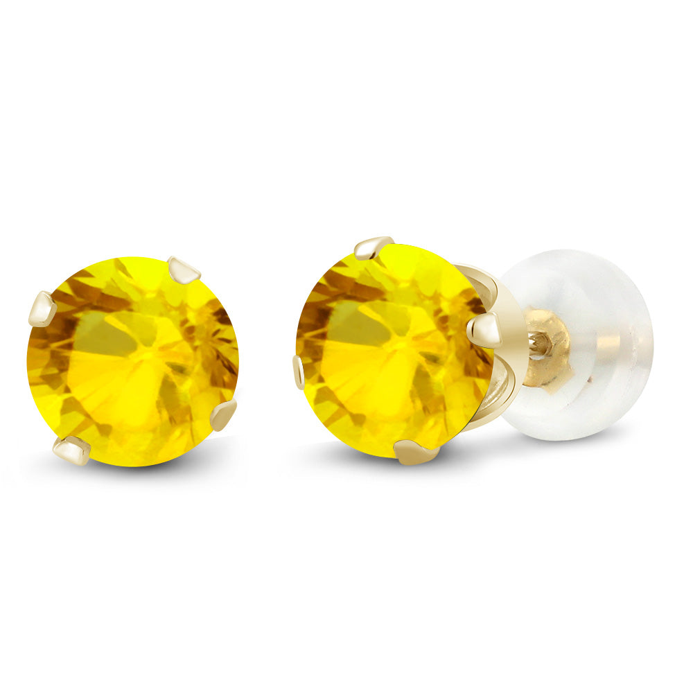 Yellow Sapphire - September_Earrings in 10K Yellow Gold