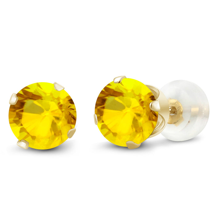 Yellow Sapphire - September_Earrings in 10K Yellow Gold
