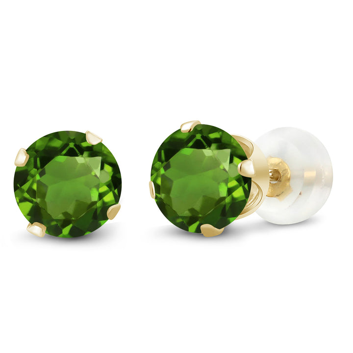 Green Tourmaline - October_Earrings in 10K Yellow Gold