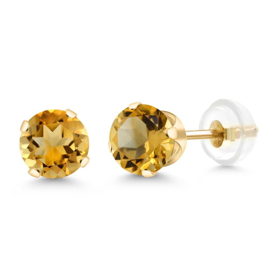 Citrine - November_Earrings in 14K Yellow Gold