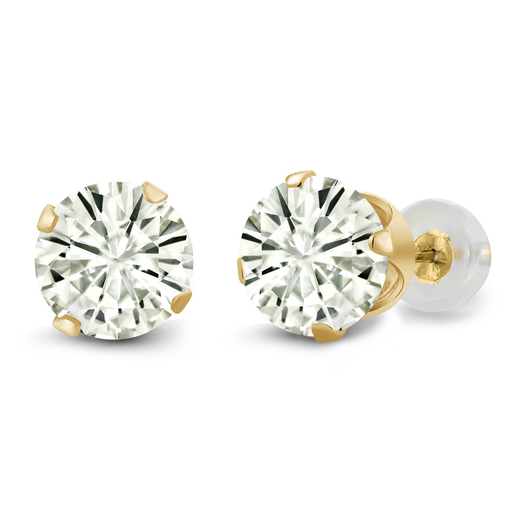 Moissanite - April_Earrings in 14K Yellow Gold