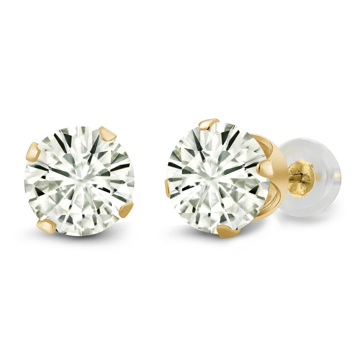 Moissanite - April_Earrings in 14K Yellow Gold