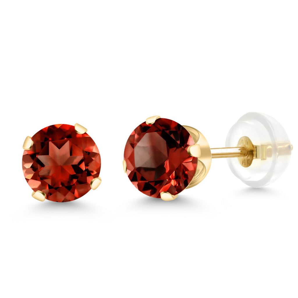 Garnet - January_Earrings in 14K Yellow Gold