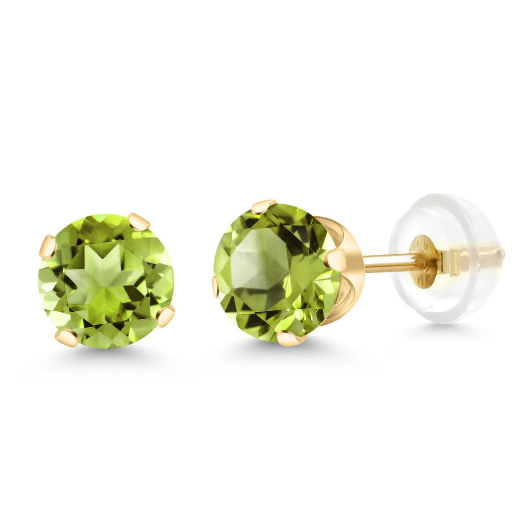 Peridot - August_Earrings in 14K Yellow Gold