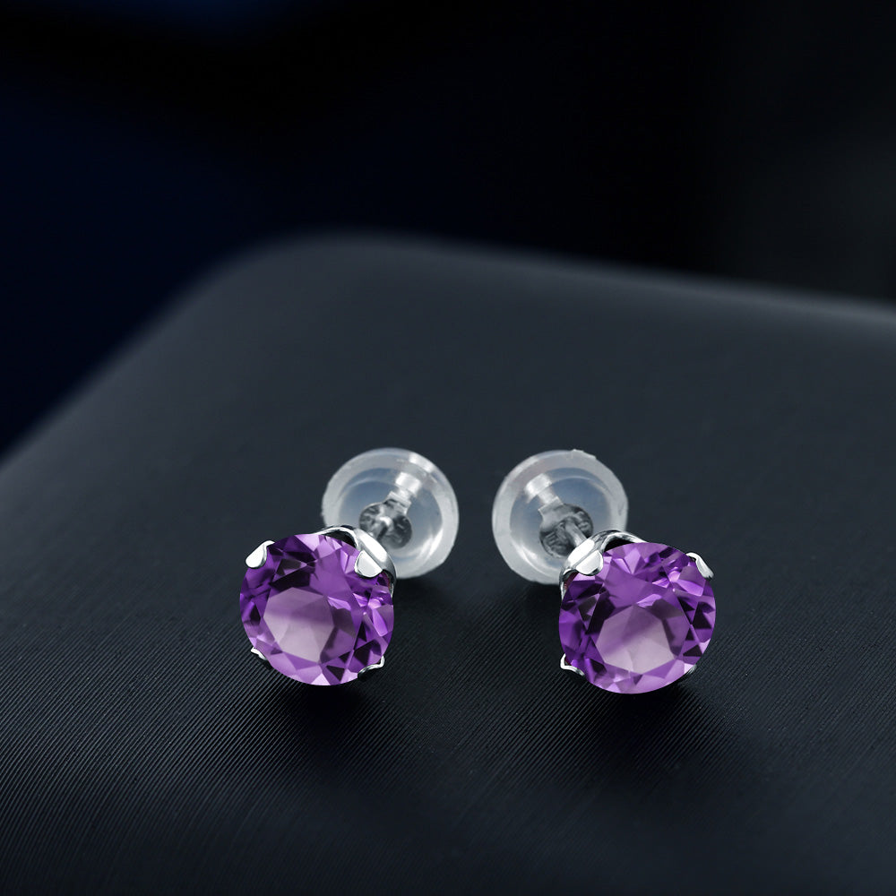 Amethyst - February_Earrings in 10K White Gold