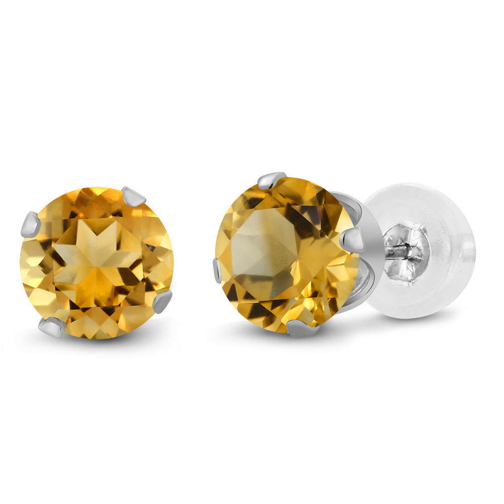 Citrine - November_Earrings in 10K White Gold