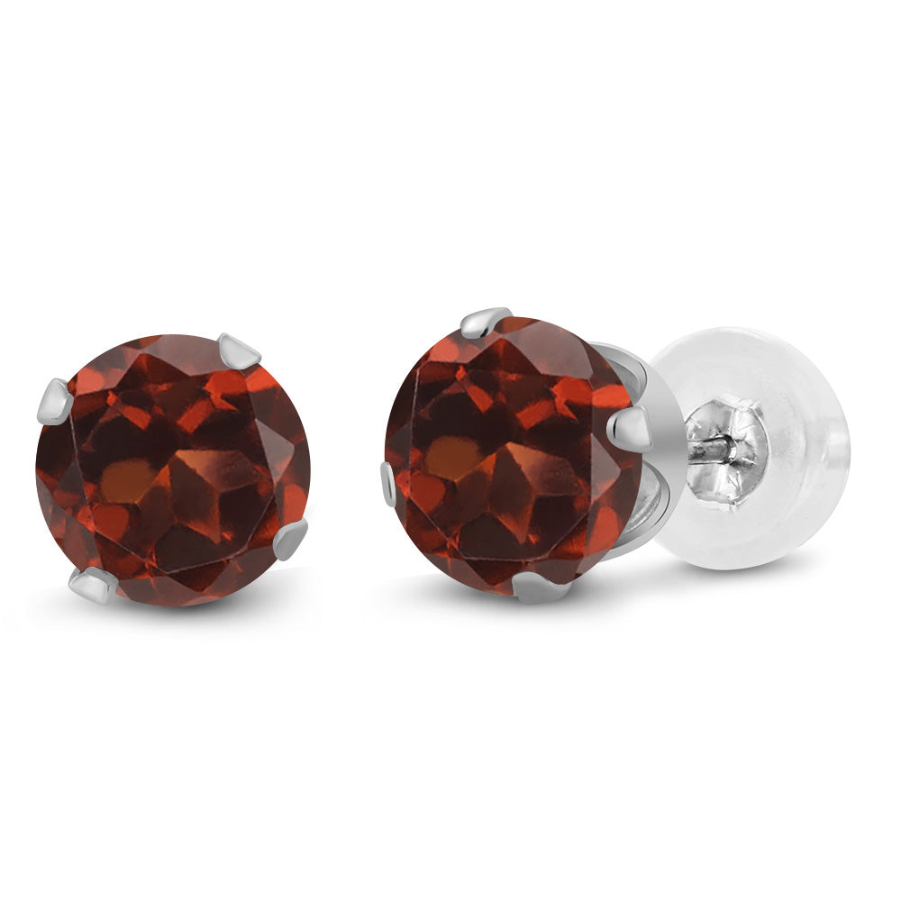 Garnet - January_Earrings in 10K White Gold